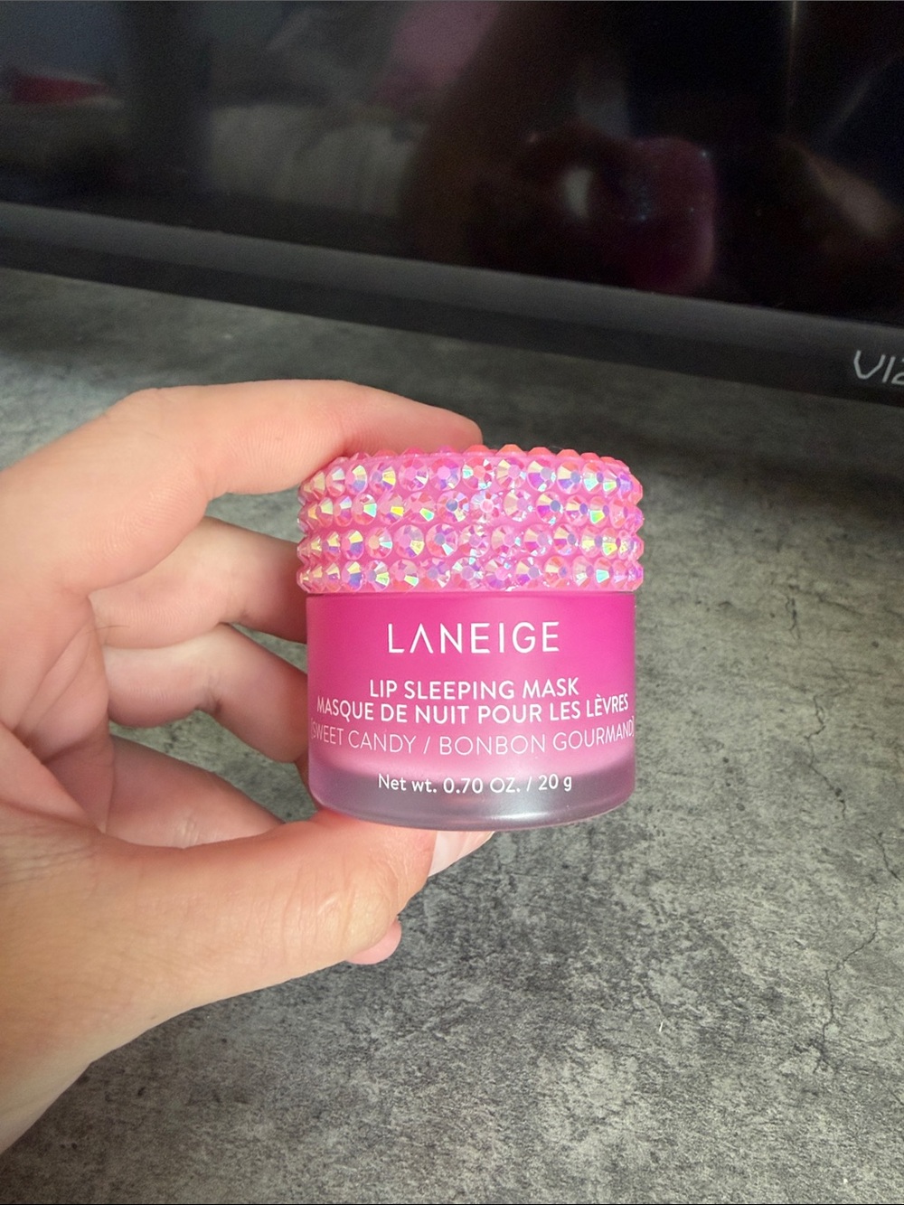 LANEIGE Lip Sleeping Mask - Bright Pink Jar with bedazzled Cap